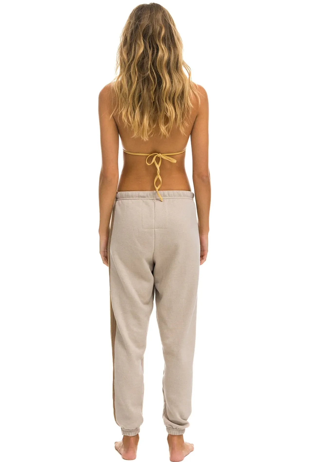 AVIATOR NATION 5 STRIPE WOMEN'S SWEATPANTS - SAND // TAN