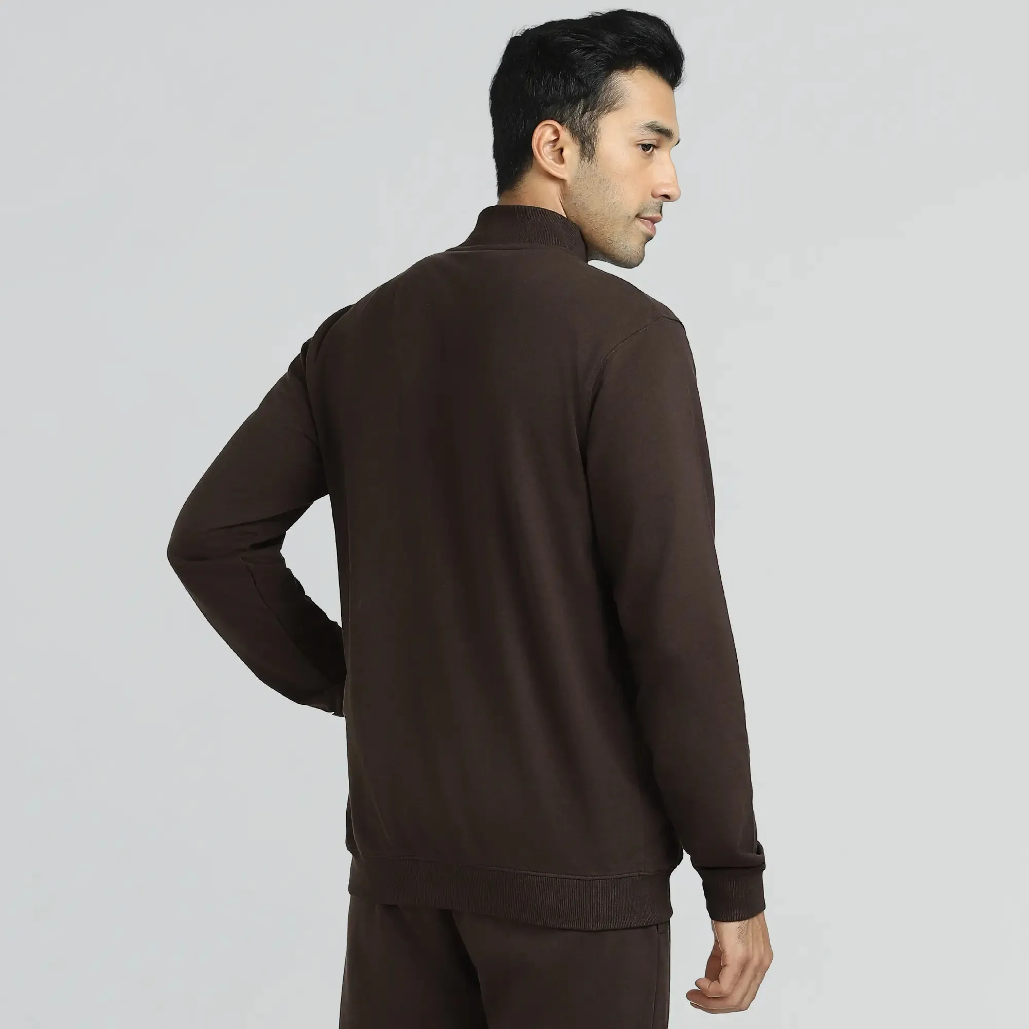 Cruze French Terry Cotton Zip Ups Malt Brown