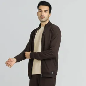 Cruze French Terry Cotton Zip Ups Malt Brown