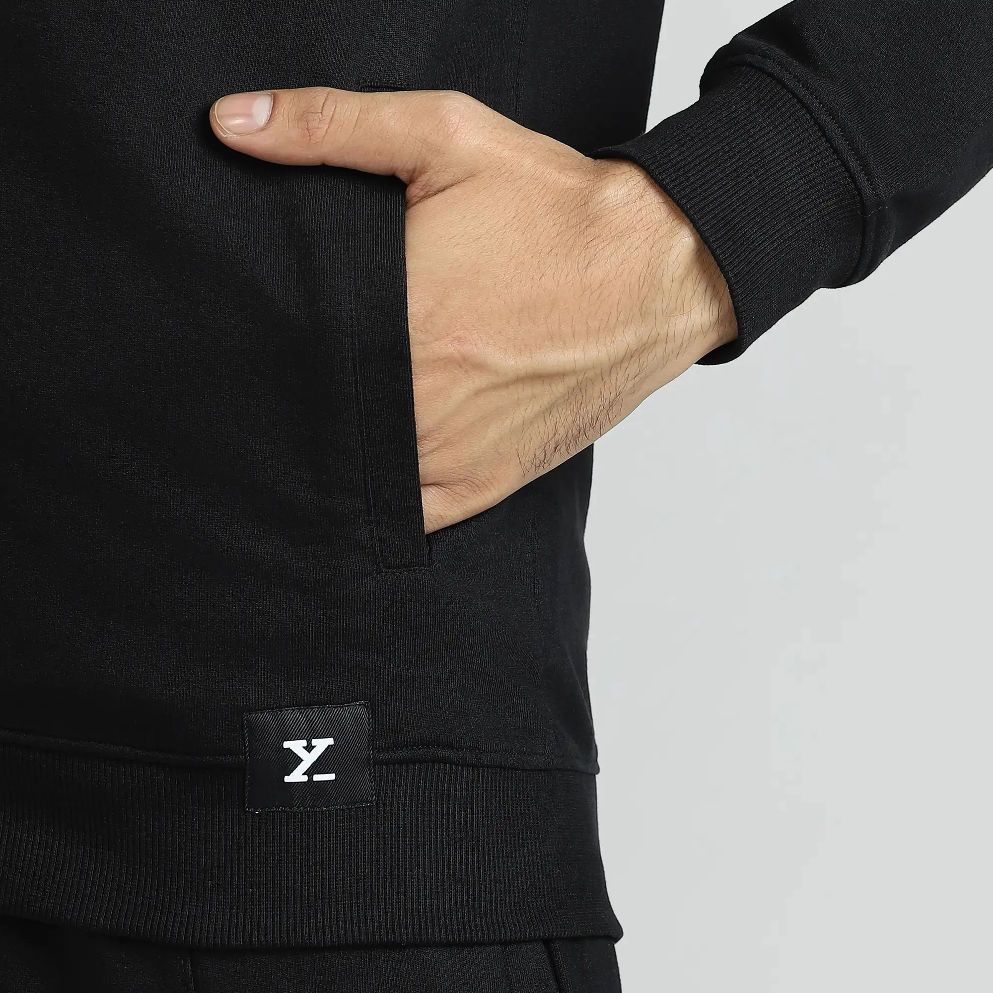 Cruze French Terry Cotton Zip Ups Pitch Black