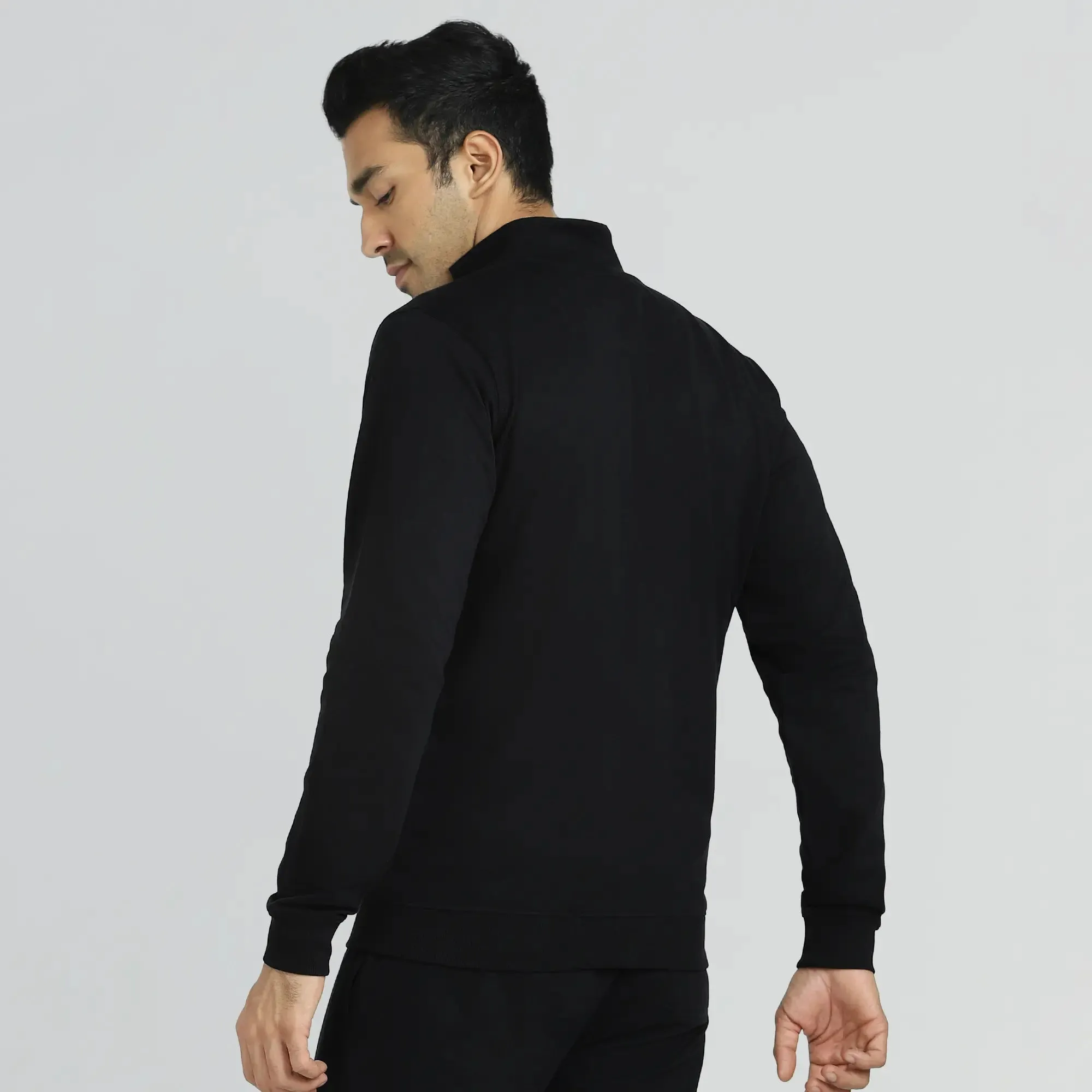 Cruze French Terry Cotton Zip Ups Pitch Black