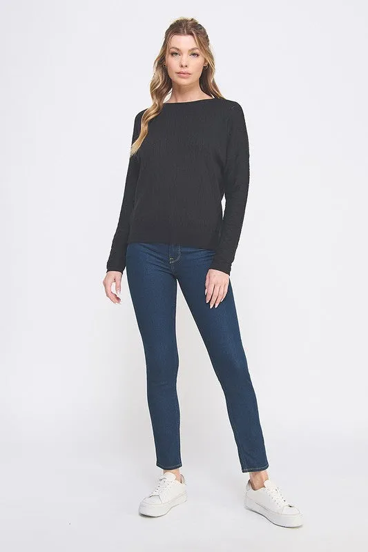 Fine Gauge Dolman Sweater Top