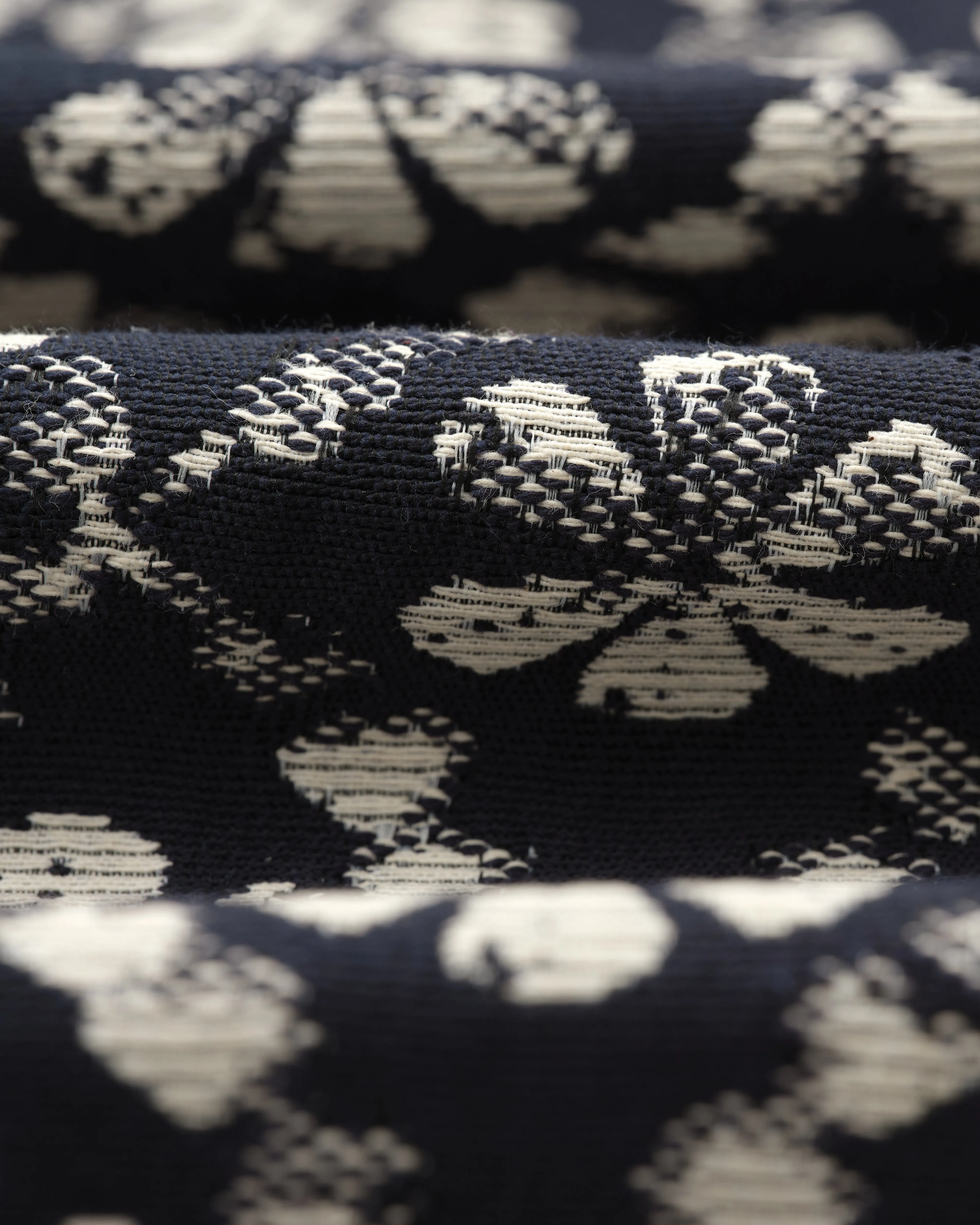 Kurt - Navy Flower Stamp Jacquard Trousers