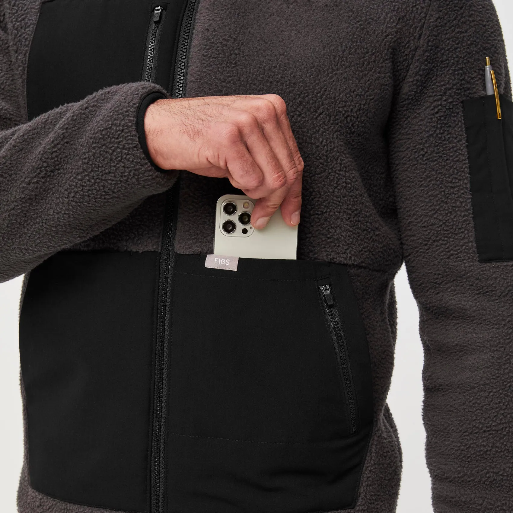men's Dark Charcoal On-Shift™ - Sherpa Jacket
