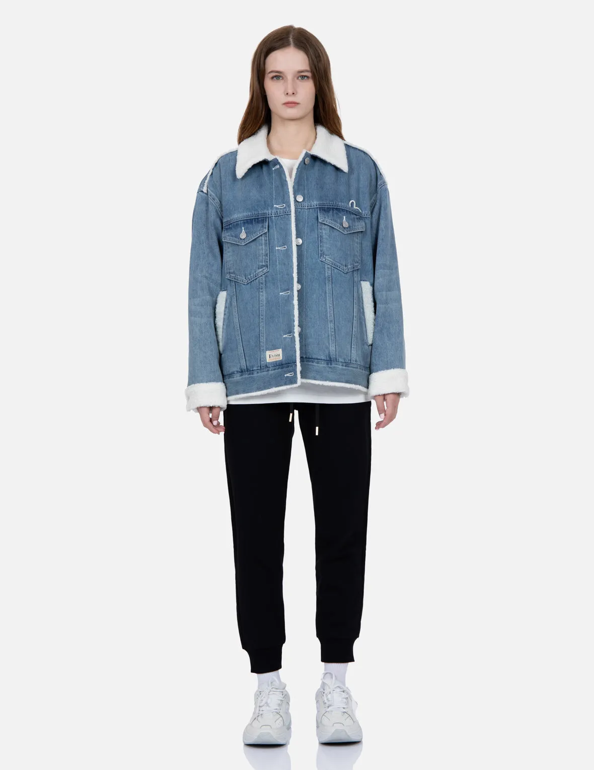 Seagull and Kamon Embroidery Sweatpants