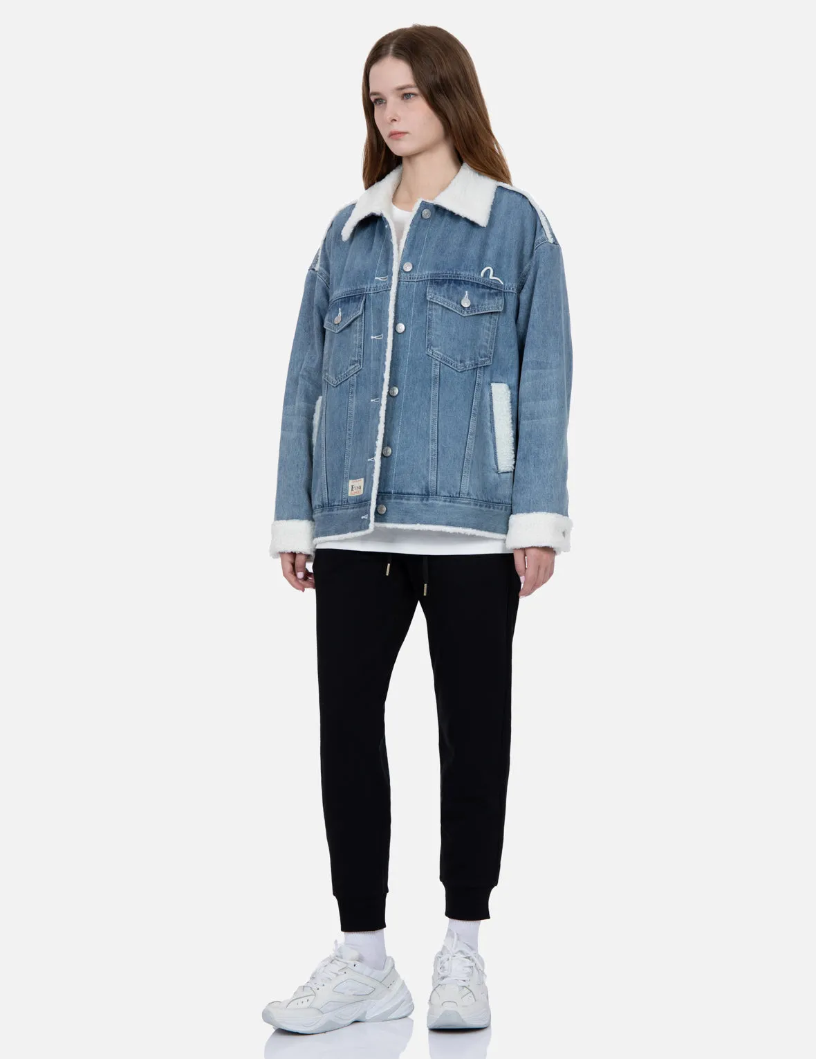 Seagull and Kamon Embroidery Sweatpants