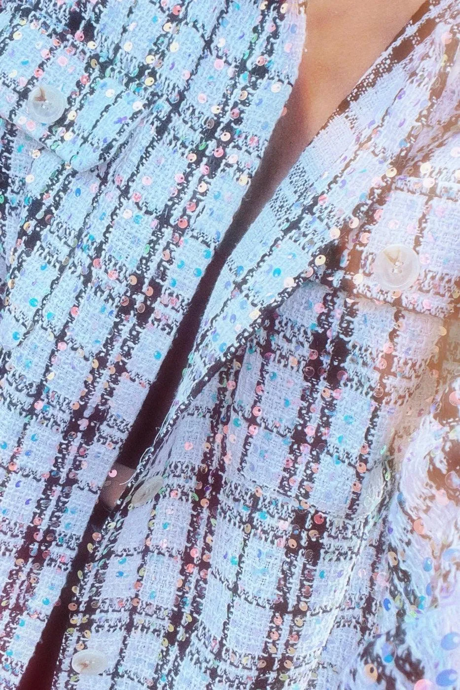 Shadowboxer Sequin Plaid Shacket